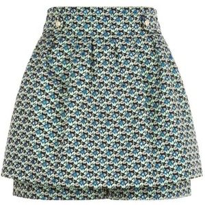 Maje Iden Floral Jacquard Shorts Skirt Skort Blue Green - 40